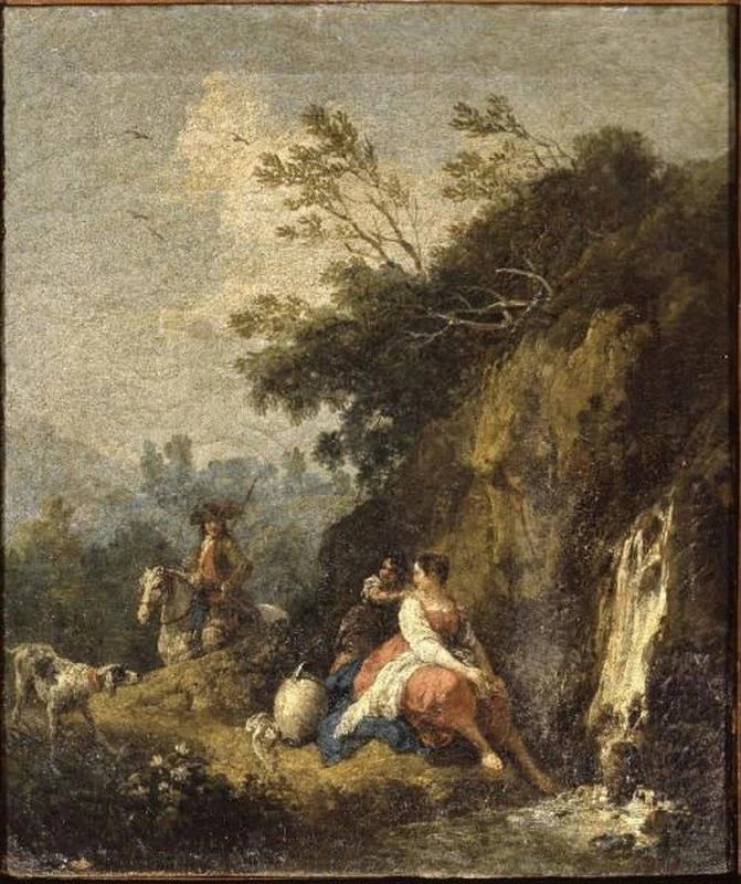 Scena campestre con figure e cascatella - Accademia Carrara, Bergamo